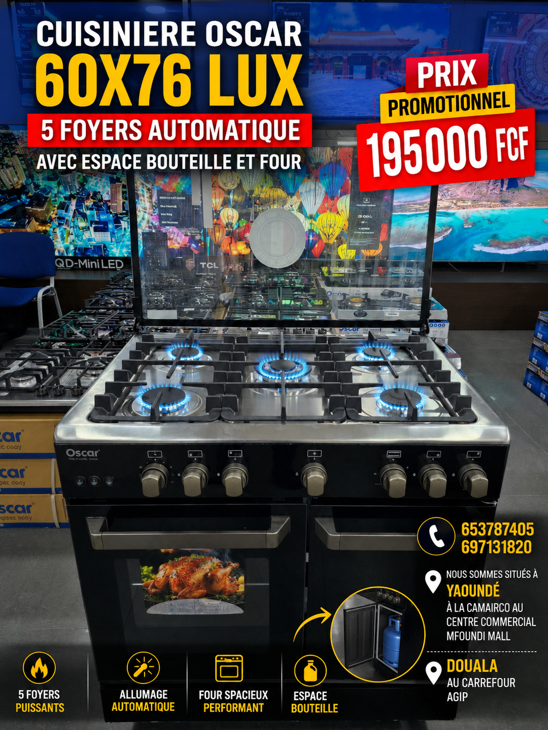 Cuisinière Oscar 60/76 Lux